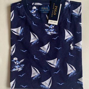 Polo Ralph Lauren Pong Logo Skipper Sailing Bearwaiian Classic Fit T-Shirt Navy